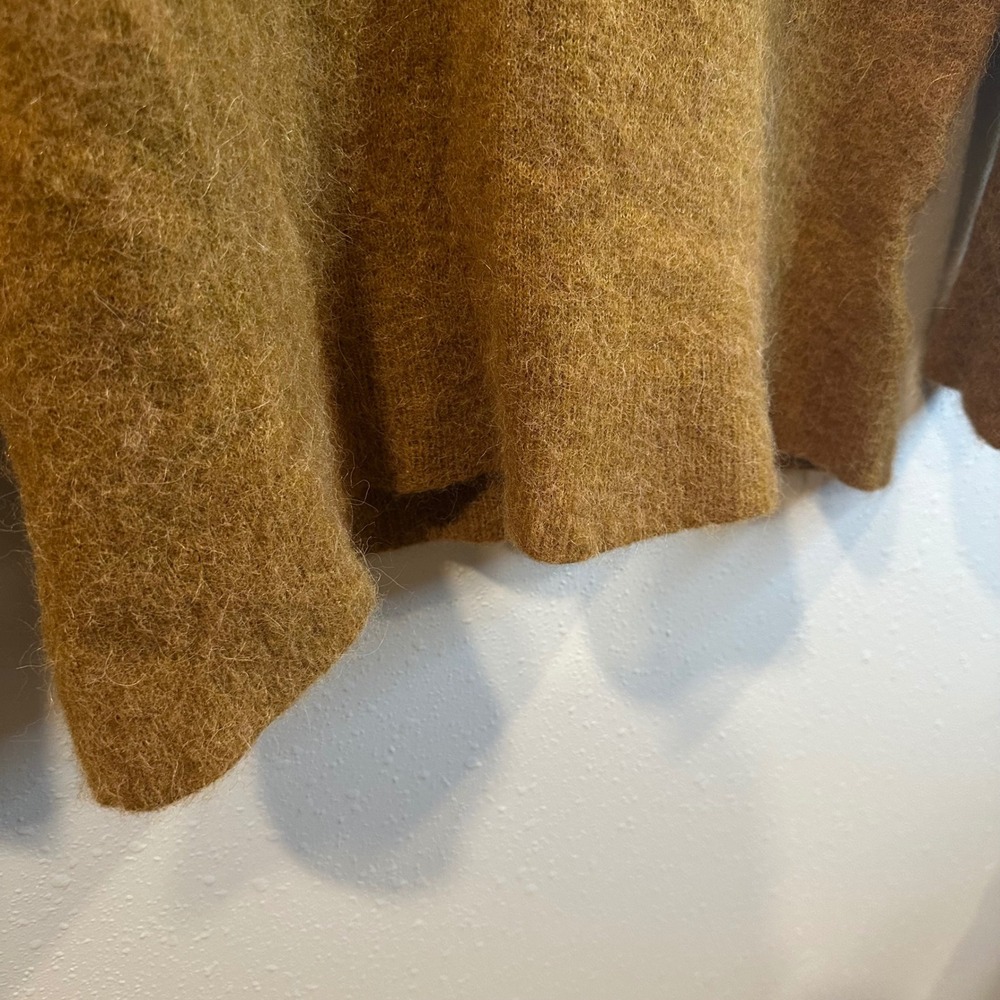 H&M Alpaca Wool Blend Sweater Women Medium Caramel Brown Fuzzy Oversized Minimal - Picture 13 of 16